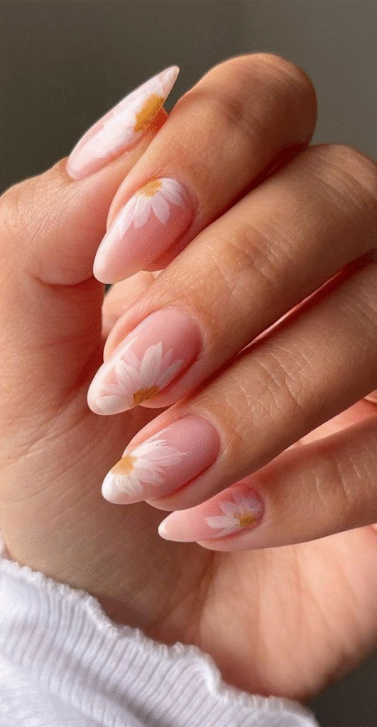 Floral Accent Nails