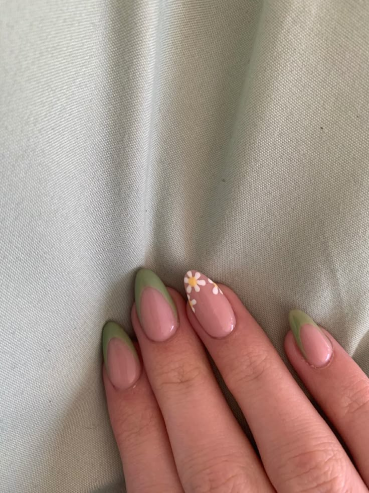 Mint Green French Tips